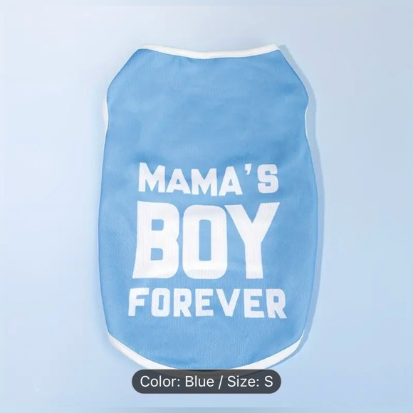 Adorable dog vest in blue size small "Mama's boy Forever" 🥰🥰HOST PICK🥰🥰 - Picture 1 of 3